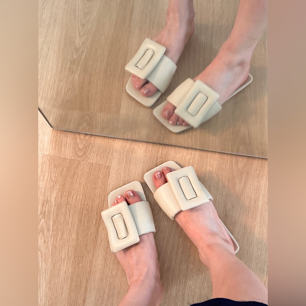 L'Intervalle Cream Women's Slide Sandals